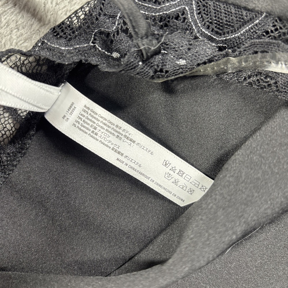Flora by Flora Nikrooz Slip Black Satin Lace Bodice Sheer Nightgown Size M NWT - Picture 4 of 12
